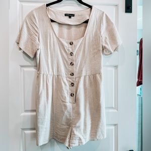 Wishlist Apparel sackcloth button front Romper.
